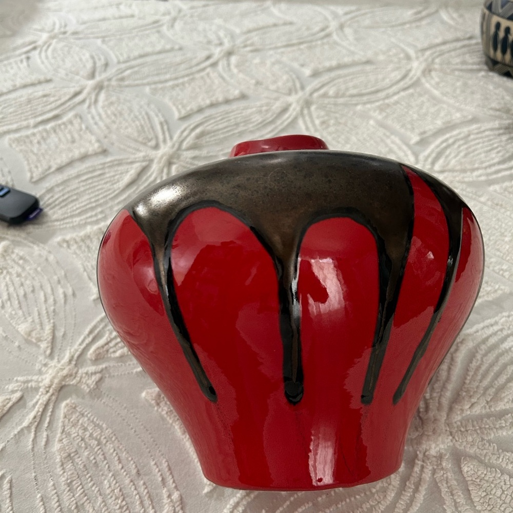 Haeger like new red and copper drip vase - Picture 2 of 6